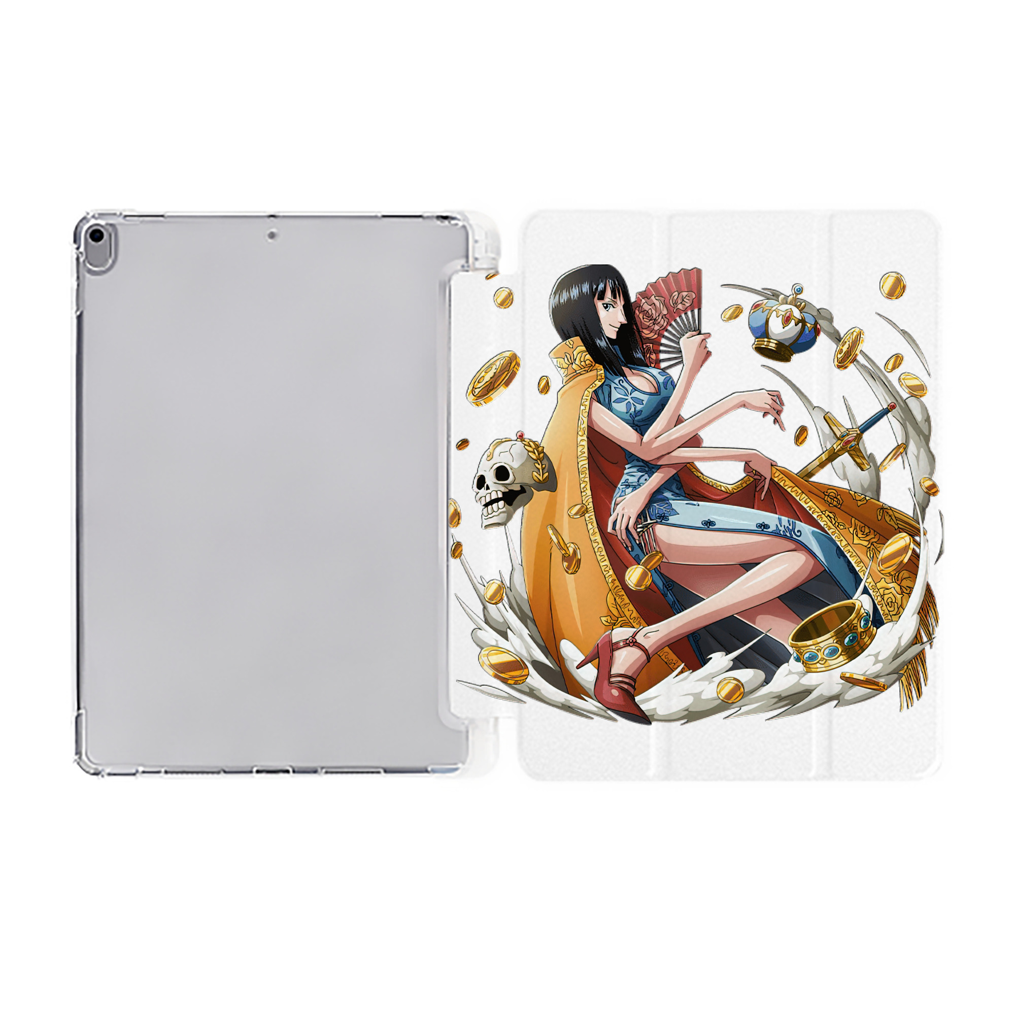 （画像用） ワンピース ニコ・ロビン ONE PIECE Nico Robin IPad ケース ペン収納付き 三つ折りスタンド PUレザー×シリコン 対応機種9.5/10.5/10.9インチ